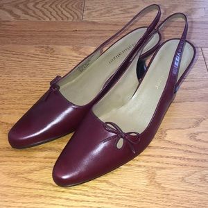 NBW Burgundy Slingback Heels